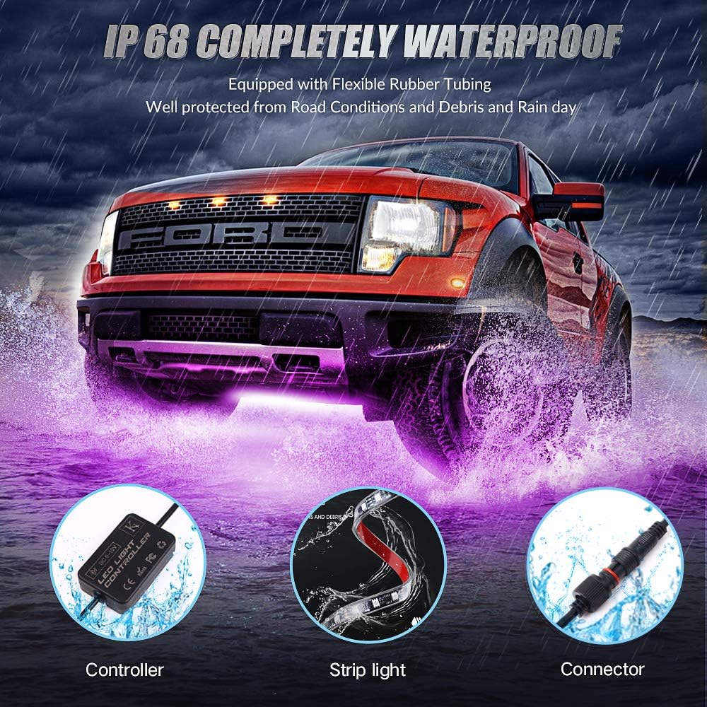 Car Underglow Lights,Bluetooth 300 LEDs Underbody Lights, Waterproof